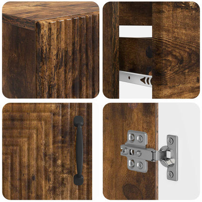 vidaXL 3 Piece Bathroom Cabinet Set HAARLEM Smoked Oak Engineered Wood