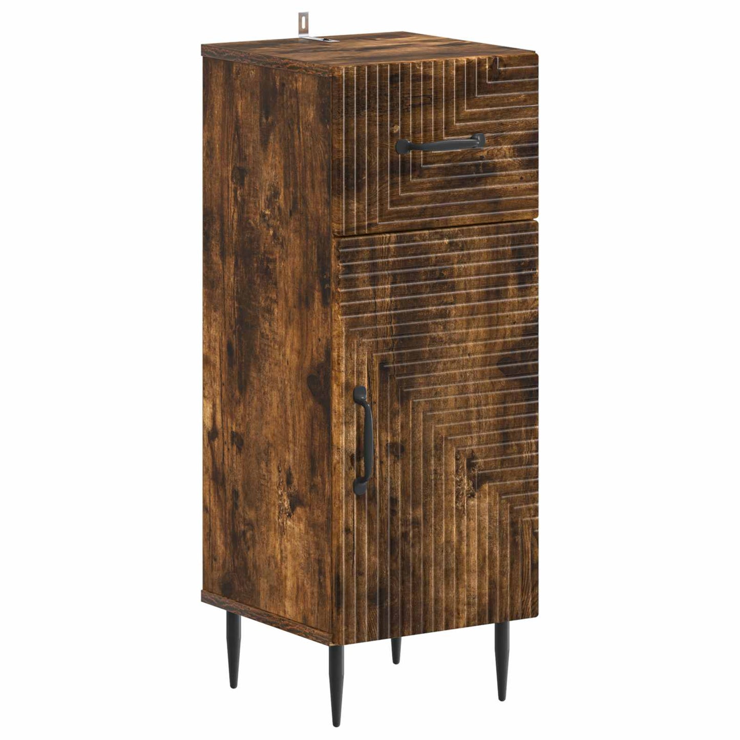vidaXL 3 Piece Bathroom Cabinet Set HAARLEM Smoked Oak Engineered Wood