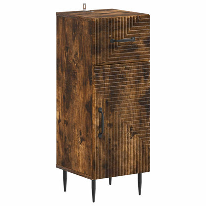 vidaXL 3 Piece Bathroom Cabinet Set HAARLEM Smoked Oak Engineered Wood