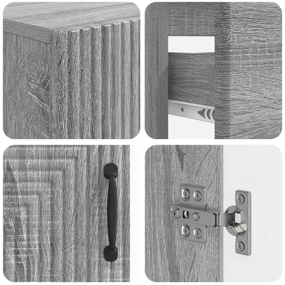 vidaXL 3 Piece Bathroom Cabinet Set HAARLEM Grey Sonoma