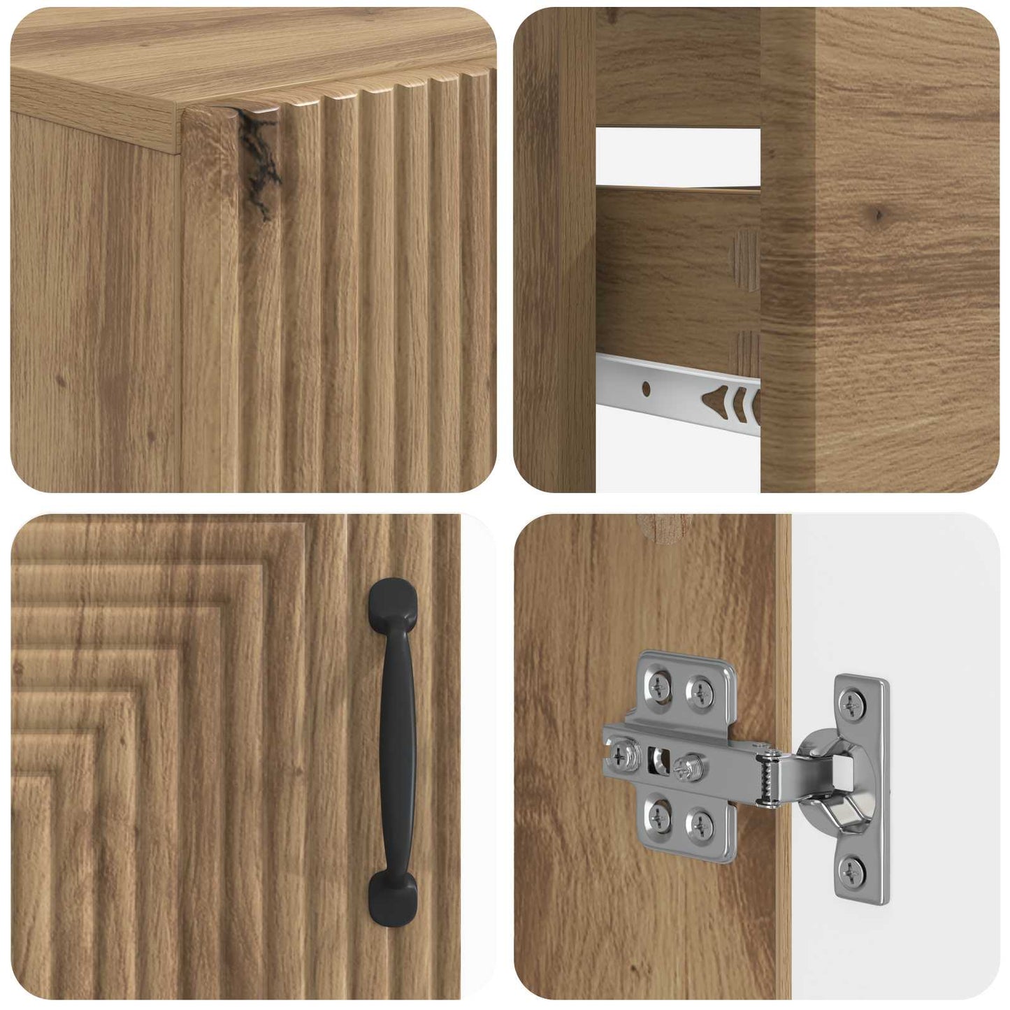 vidaXL 3 Piece Bathroom Cabinet Set HAARLEM Artisan Oak