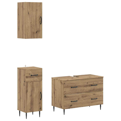 vidaXL 3 Piece Bathroom Cabinet Set HAARLEM Artisan Oak