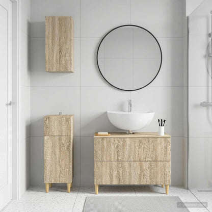 vidaXL 3 Piece Bathroom Cabinet Set DELFT Sonoma Oak Engineered Wood