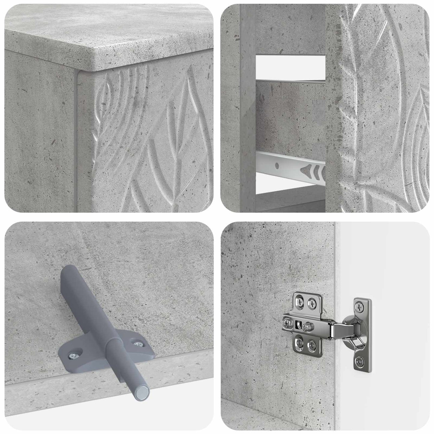 vidaXL 3 Piece Bathroom Cabinet Set DELFT Concrete Grey