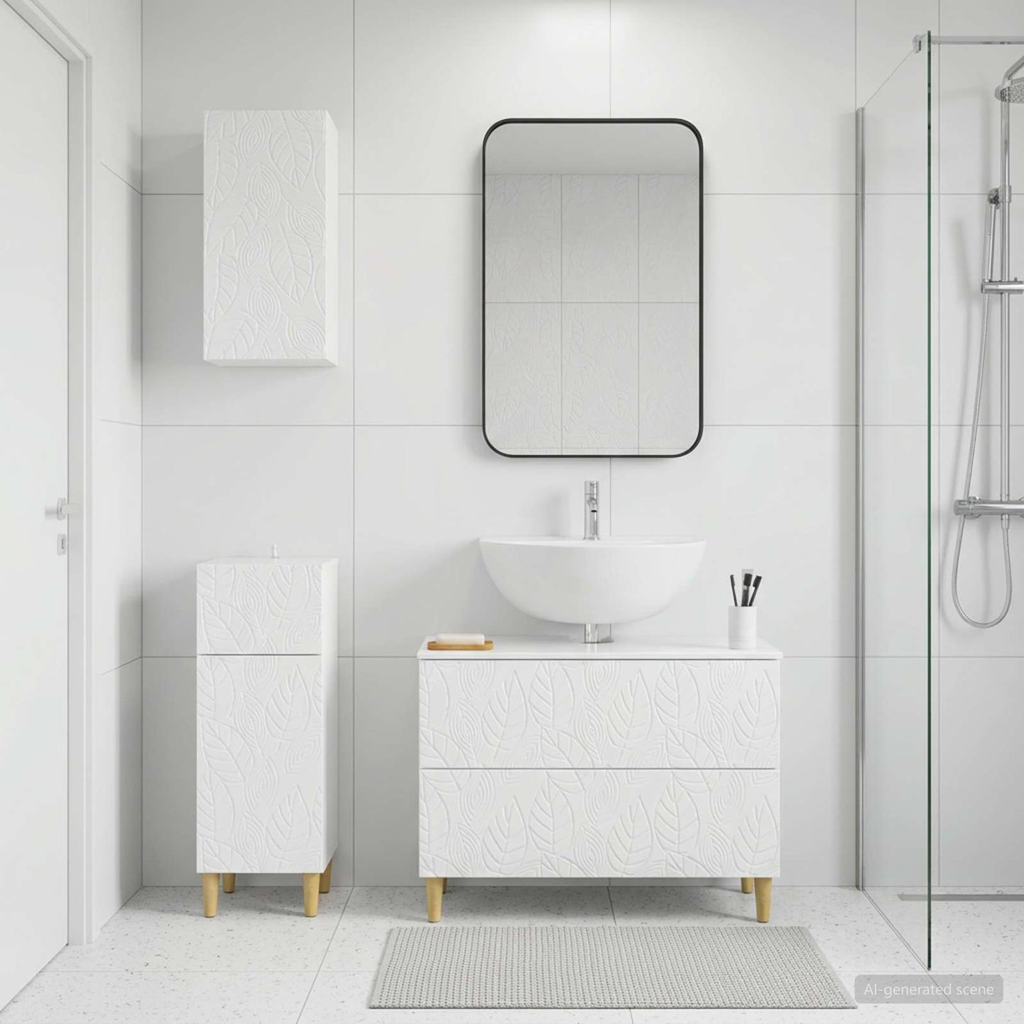 vidaXL 3 Piece Bathroom Cabinet Set DELFT High Gloss White