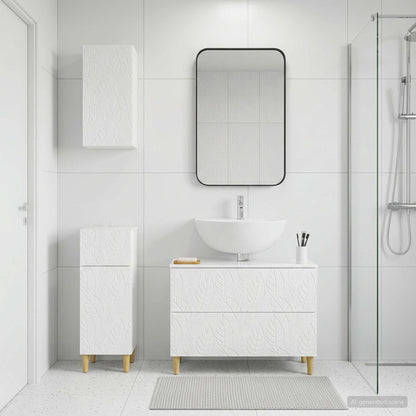 vidaXL 3 Piece Bathroom Cabinet Set DELFT High Gloss White