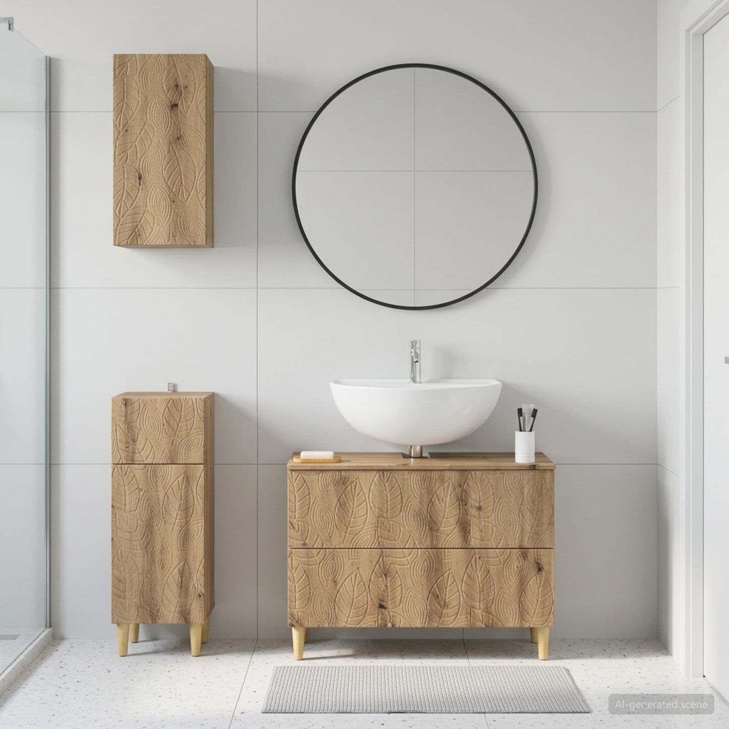 vidaXL 3 Piece Bathroom Cabinet Set DELFT Artisan Oak Engineered Wood