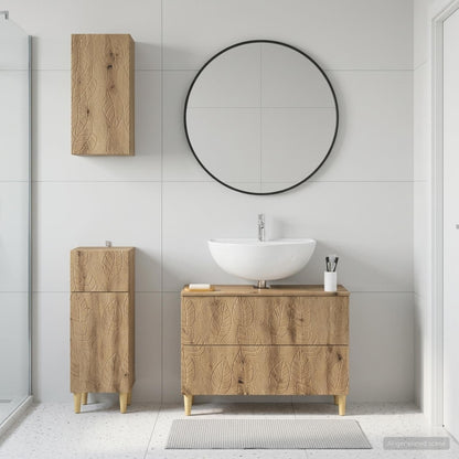 vidaXL 3 Piece Bathroom Cabinet Set DELFT Artisan Oak Engineered Wood