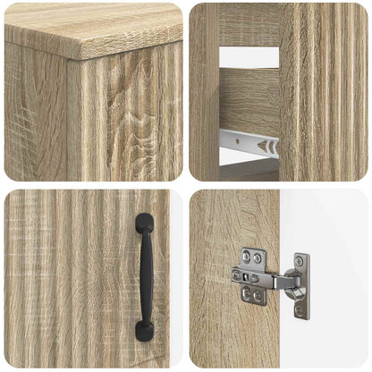 vidaXL 3 Piece Bathroom Cabinet Set HOORN Sonoma Oak Engineered Wood