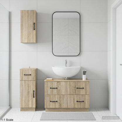 vidaXL 3 Piece Bathroom Cabinet Set HOORN Sonoma Oak Engineered Wood