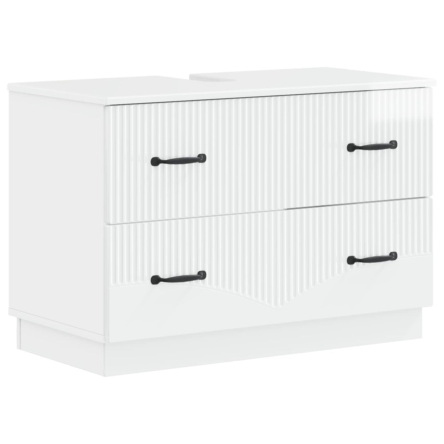 vidaXL 3 Piece Bathroom Cabinet Set HOORN High Gloss White