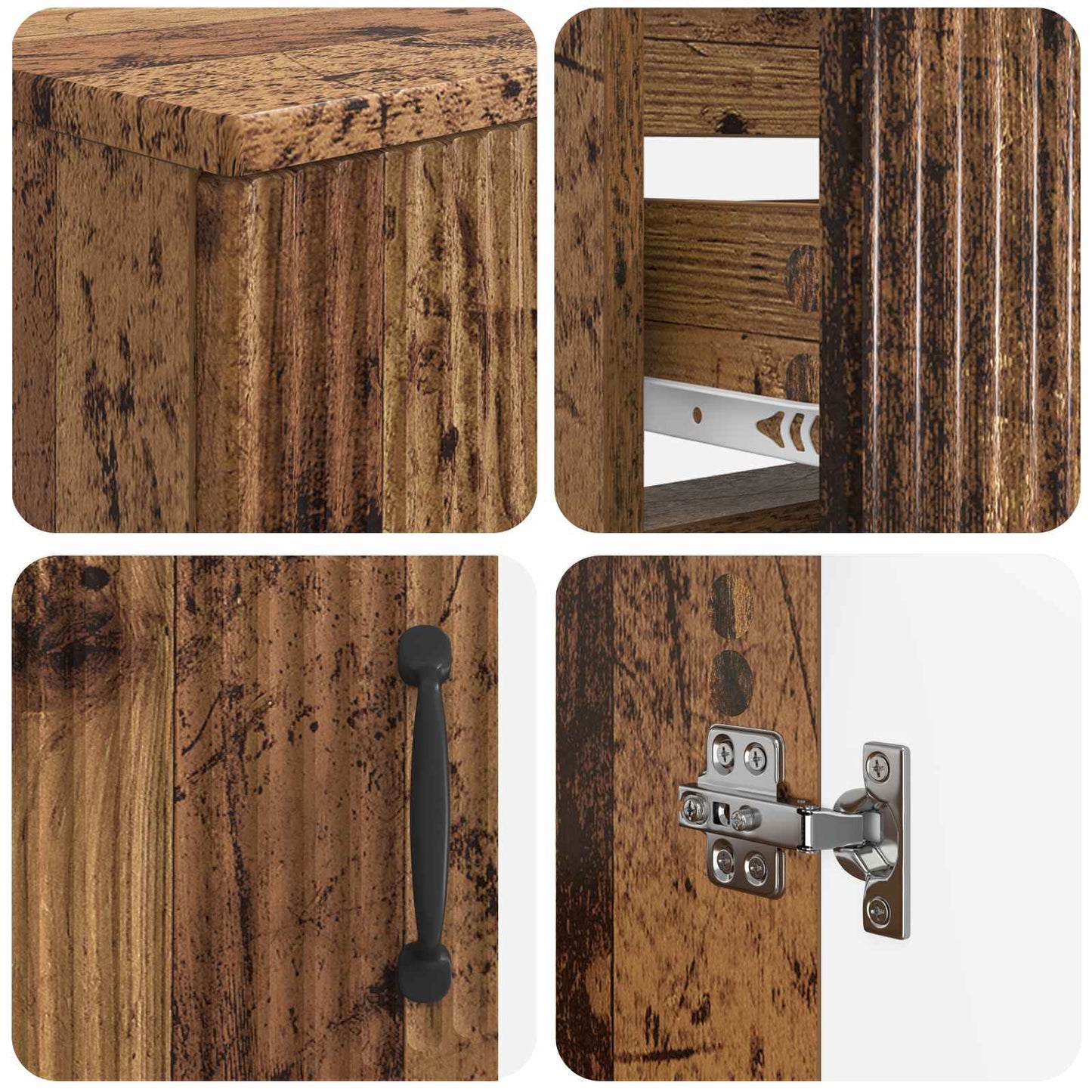 vidaXL 3 Piece Bathroom Cabinet Set HOORN Old Wood Engineered Wood