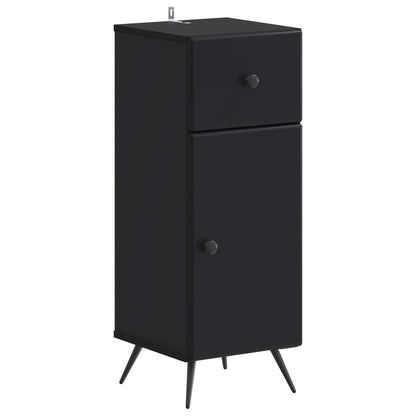 vidaXL 3 Piece Bathroom Cabinet Set BREDA Black Engineered Wood
