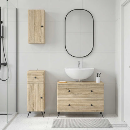 vidaXL 3 Piece Bathroom Cabinet Set BREDA Sonoma Oak Engineered Wood