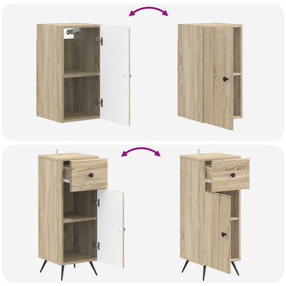vidaXL 3 Piece Bathroom Cabinet Set BREDA Sonoma Oak Engineered Wood