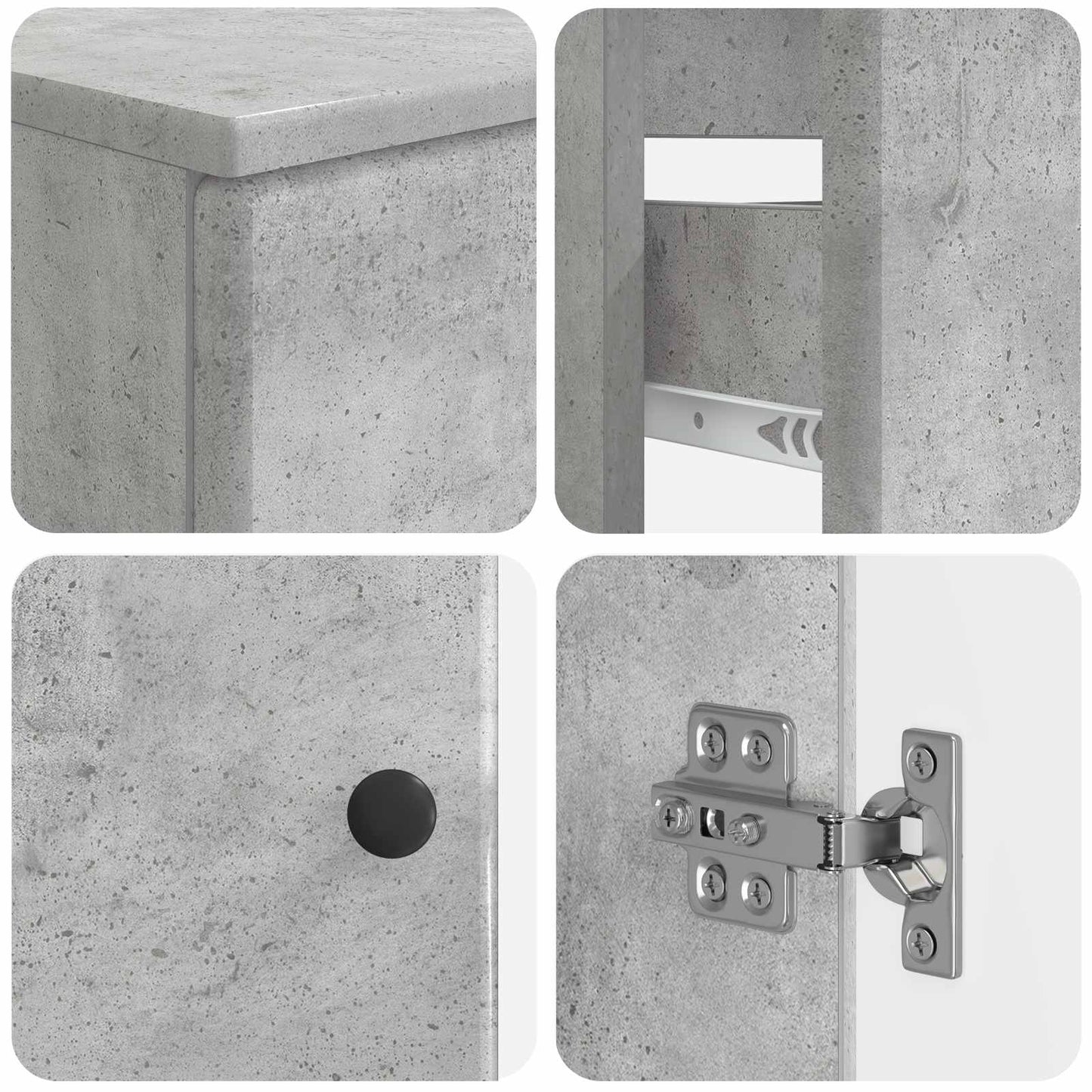 vidaXL 3 Piece Bathroom Cabinet Set BREDA Concrete Grey
