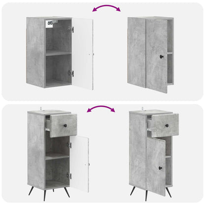vidaXL 3 Piece Bathroom Cabinet Set BREDA Concrete Grey