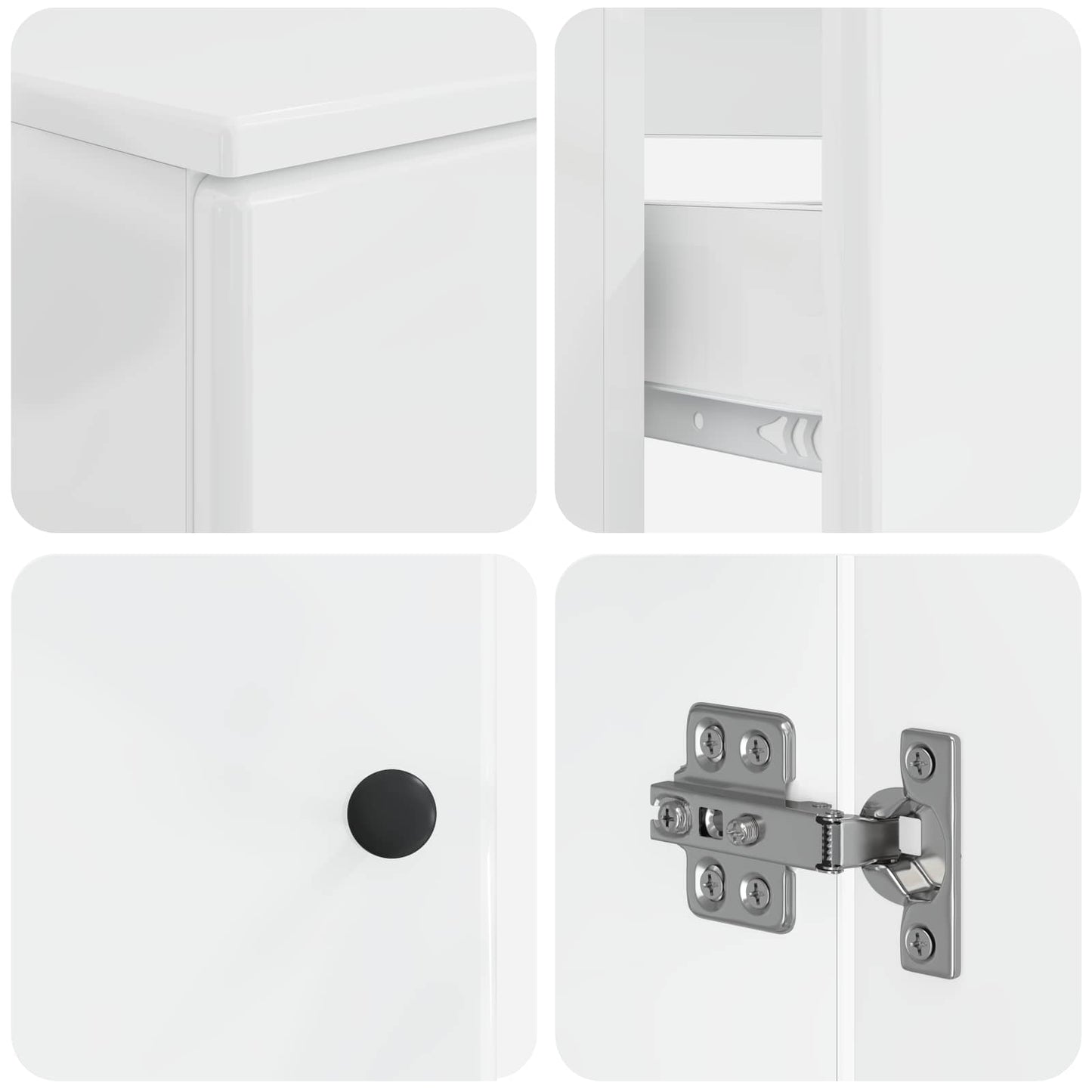 vidaXL 3 Piece Bathroom Cabinet Set BREDA High Gloss White