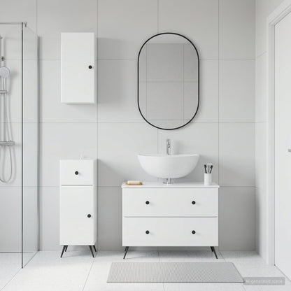 vidaXL 3 Piece Bathroom Cabinet Set BREDA High Gloss White