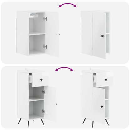 vidaXL 3 Piece Bathroom Cabinet Set BREDA High Gloss White