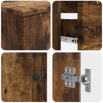vidaXL 3 Piece Bathroom Cabinet Set BREDA Smoked Oak Engineered Wood