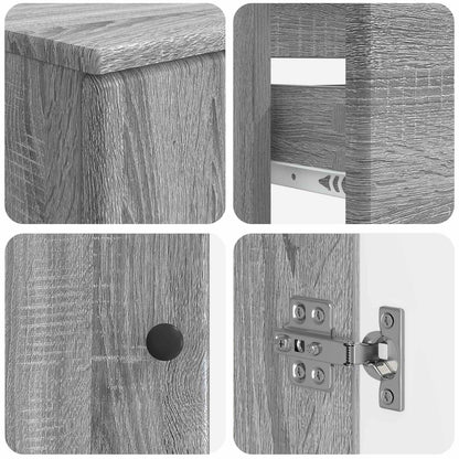 vidaXL 3 Piece Bathroom Cabinet Set BREDA Grey Sonoma Engineered Wood
