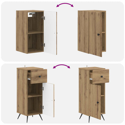 vidaXL 3 Piece Bathroom Cabinet Set BREDA Artisan Oak Engineered Wood