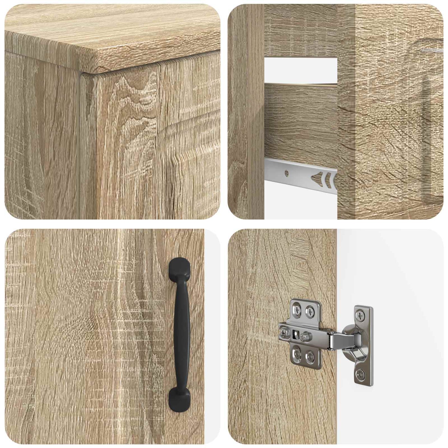 vidaXL 3 Piece Bathroom Cabinet Set UTRECHT Sonoma Oak Engineered Wood
