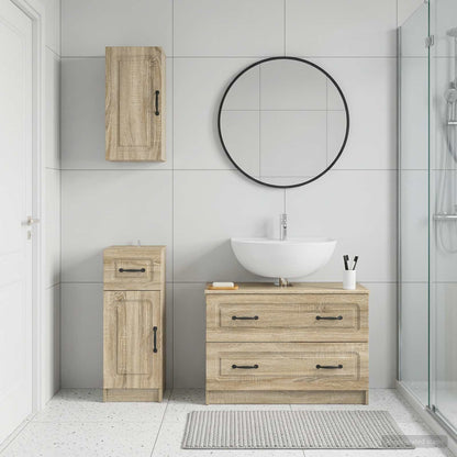 vidaXL 3 Piece Bathroom Cabinet Set UTRECHT Sonoma Oak Engineered Wood