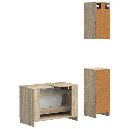 vidaXL 3 Piece Bathroom Cabinet Set UTRECHT Sonoma Oak Engineered Wood