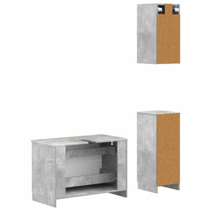 vidaXL 3 Piece Bathroom Cabinet Set UTRECHT Concrete Grey