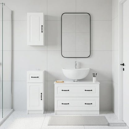 vidaXL 3 Piece Bathroom Cabinet Set UTRECHT High Gloss White