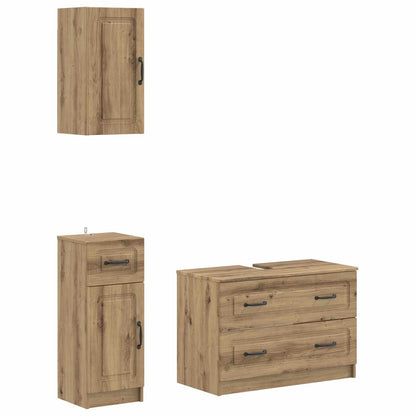 vidaXL 3 Piece Bathroom Cabinet Set UTRECHT Artisan Oak