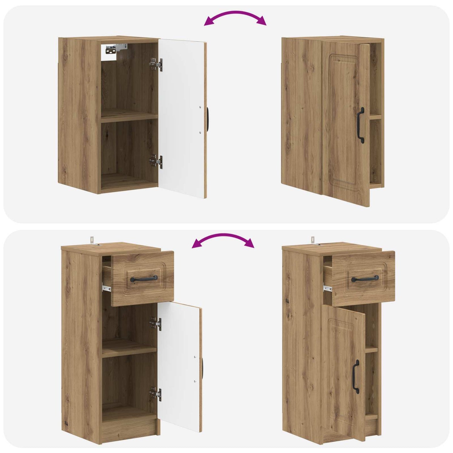 vidaXL 3 Piece Bathroom Cabinet Set UTRECHT Artisan Oak
