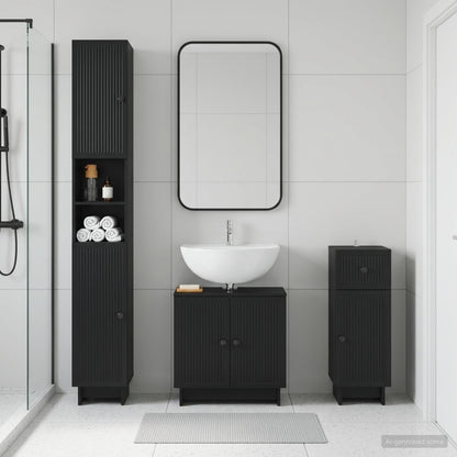 vidaXL 3 Piece Bathroom Cabinet Set EDE Engineered Wood
