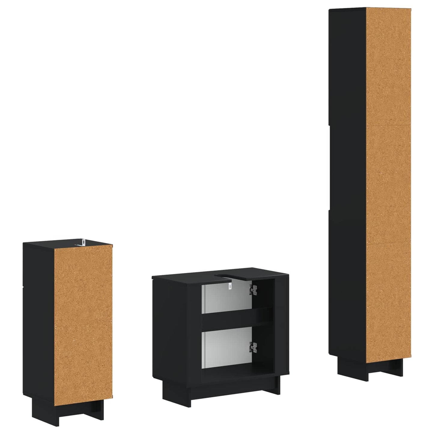 vidaXL 3 Piece Bathroom Cabinet Set EDE Engineered Wood