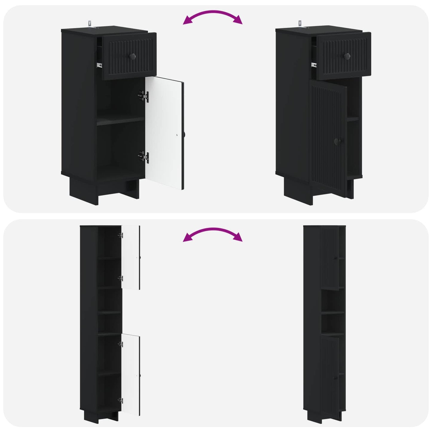 vidaXL 3 Piece Bathroom Cabinet Set EDE Engineered Wood