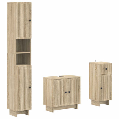 vidaXL 3 Piece Bathroom Cabinet Set EDE Engineered Wood