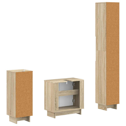 vidaXL 3 Piece Bathroom Cabinet Set EDE Engineered Wood