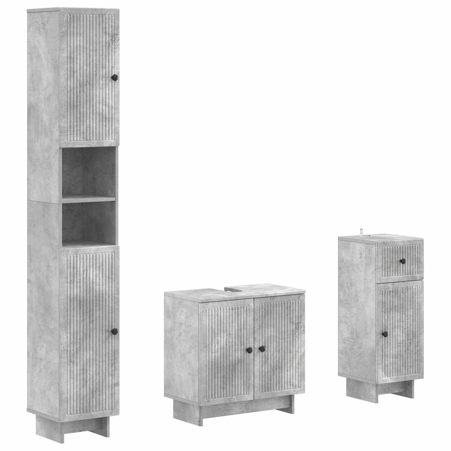 vidaXL 3 Piece Bathroom Cabinet Set EDE Engineered Wood