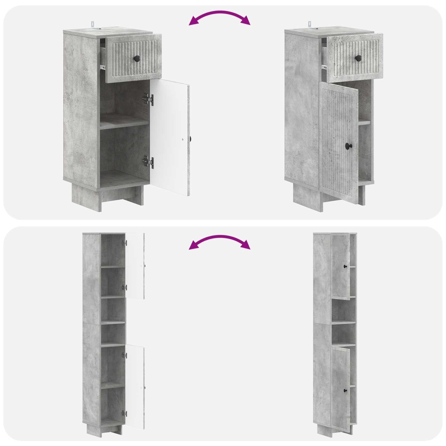 vidaXL 3 Piece Bathroom Cabinet Set EDE Engineered Wood