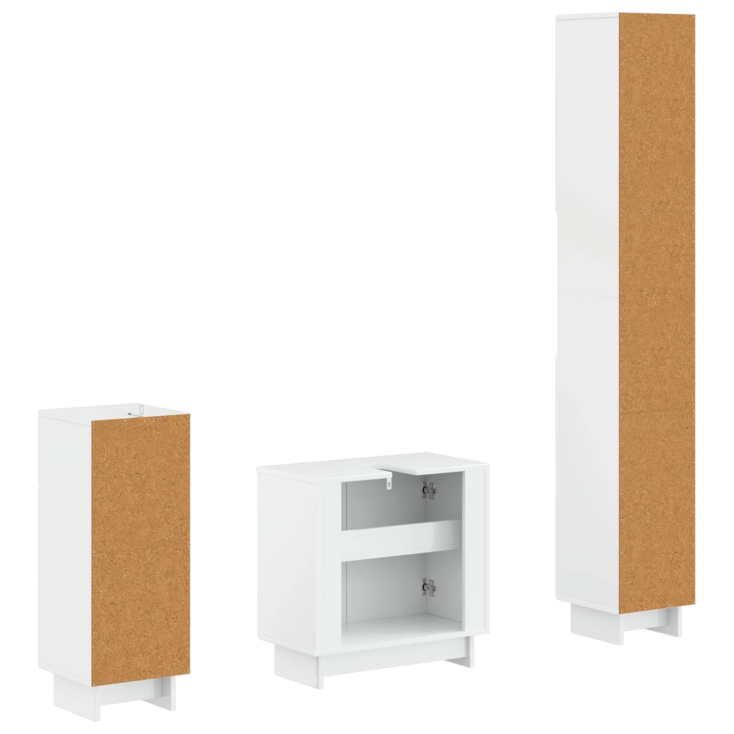 vidaXL 3 Piece Bathroom Cabinet Set EDE Engineered Wood