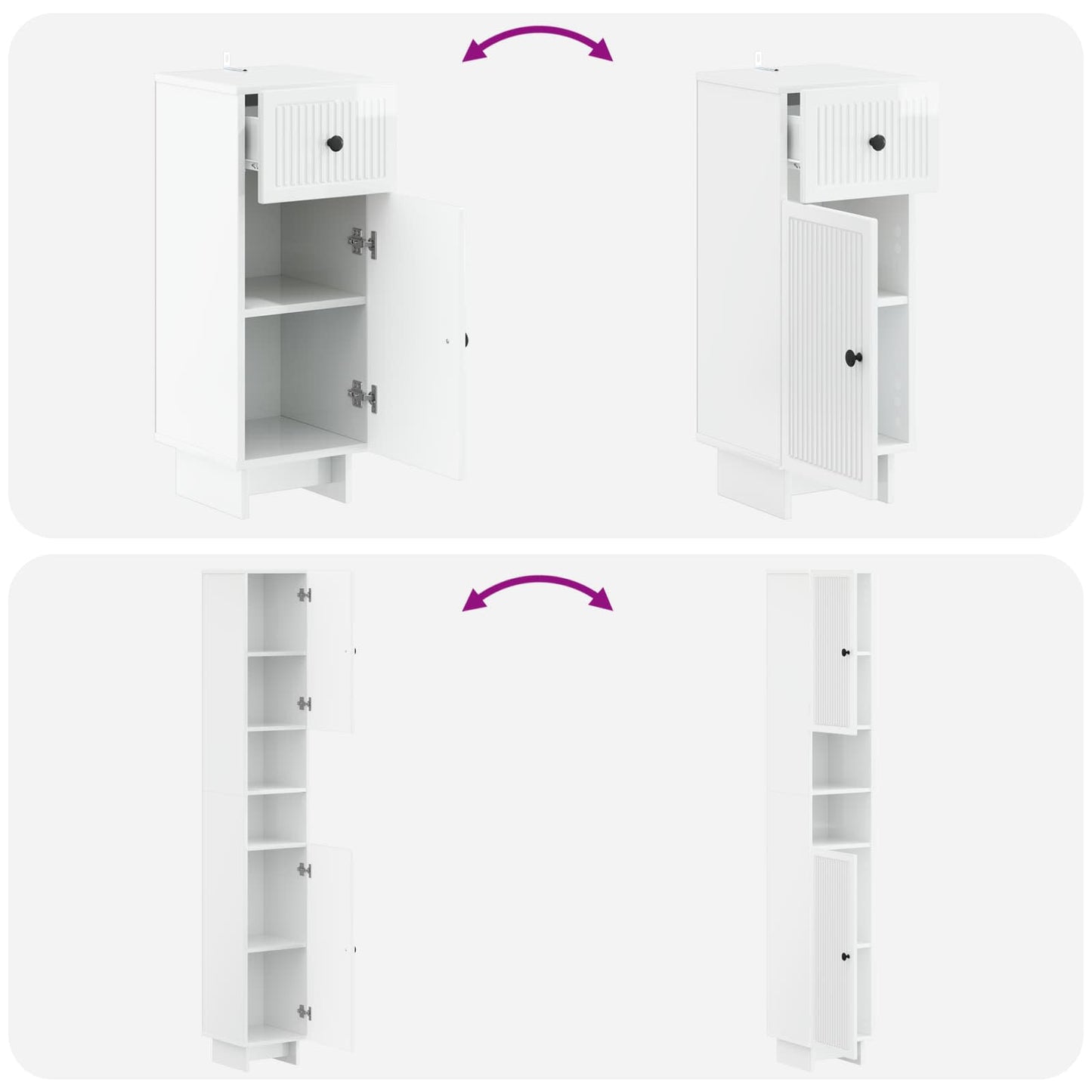 vidaXL 3 Piece Bathroom Cabinet Set EDE Engineered Wood