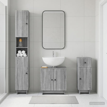 vidaXL 3 Piece Bathroom Cabinet Set EDE Engineered Wood