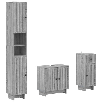 vidaXL 3 Piece Bathroom Cabinet Set EDE Engineered Wood