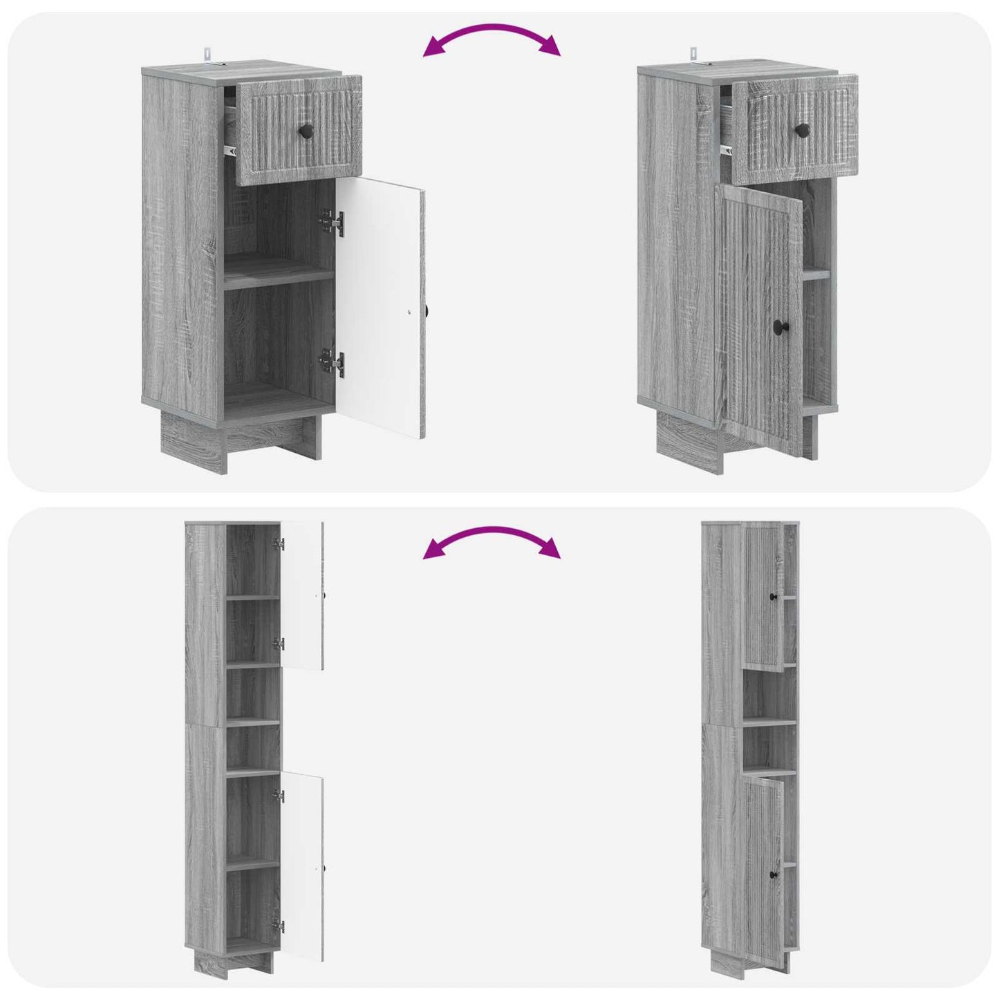 vidaXL 3 Piece Bathroom Cabinet Set EDE Engineered Wood