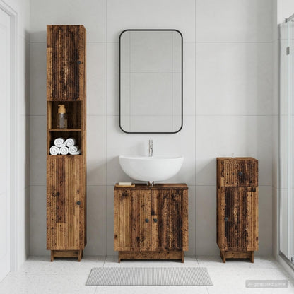 vidaXL 3 Piece Bathroom Cabinet Set EDE Engineered Wood