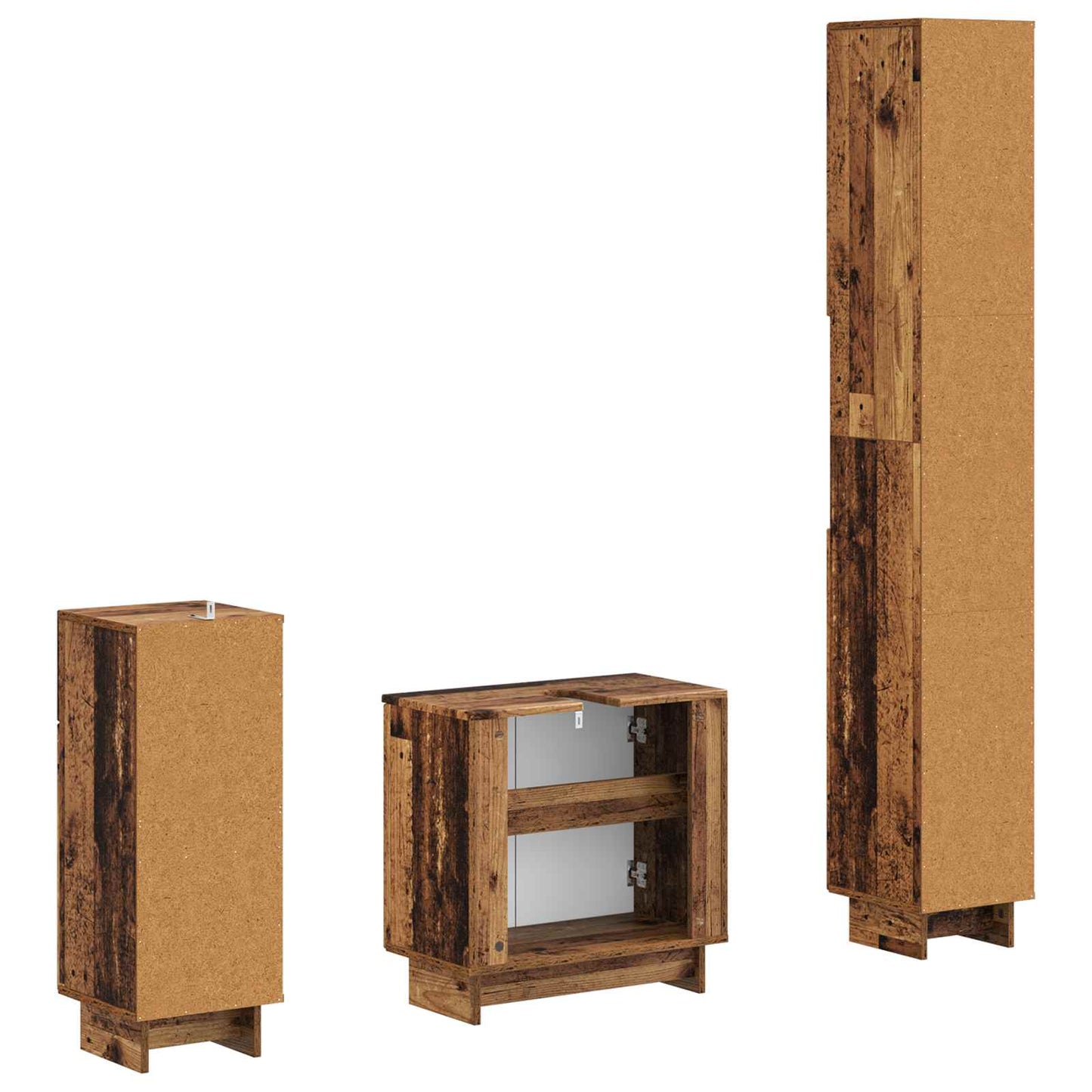 vidaXL 3 Piece Bathroom Cabinet Set EDE Engineered Wood