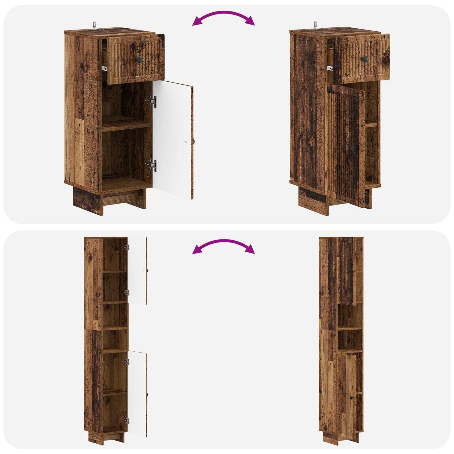 vidaXL 3 Piece Bathroom Cabinet Set EDE Engineered Wood