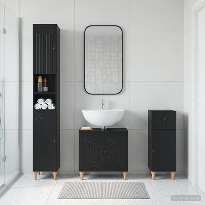 vidaXL 3 Piece Bathroom Cabinet Set ALKMAAR Engineered Wood